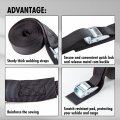 Cartman 1 X 15 Lashing Straps With Adjustable Cam Buckle Cargo Tie Down Protective Pad 4 Pack Black
