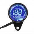 Qiilu Universal Motorcycle Led Digital Speedometer Tachometer Speed Gauge Oil Level Meter Black