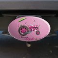 Farm Tractor Country Style Pink Polka Dot Farming Oval Tow Trailer Hitch Cover Plug Insert
