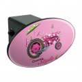 Farm Tractor Country Style Pink Polka Dot Farming Oval Tow Trailer Hitch Cover Plug Insert
