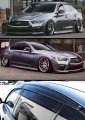 Premium Vip Jdm Clip-on Type Smoke Tinted Window Visor With Black Trim Compatible 2014-2021 Infiniti Q50