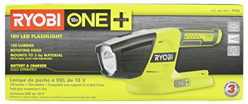 Ryobi P705 One 18v Lithium Ion Led 130 Lumen Flashlight Battery Not Included Only