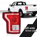 G-plus Tail Light Compatible With Ford F150 2015 2016 2017 Left Driver Side Taillamps Brakelights W Bulb Halogen Red Lens