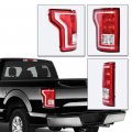 G-plus Tail Light Compatible With Ford F150 2015 2016 2017 Left Driver Side Taillamps Brakelights W Bulb Halogen Red Lens