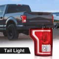 G-plus Tail Light Compatible With Ford F150 2015 2016 2017 Left Driver Side Taillamps Brakelights W Bulb Halogen Red Lens