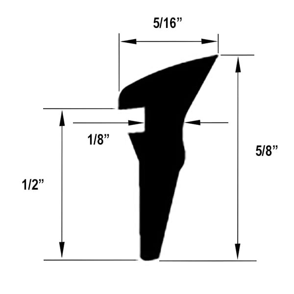Roll In Glazing Gasket For Railing Systems And Storefront Epdm Rubber 5 16 X 8 1 2 20 Ft Black Gg134-20