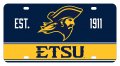 East Tennessee State University Metal License Plate 