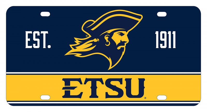 East Tennessee State University Metal License Plate