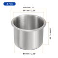 2 Pcs01 Stainless Steel Drop-in Cup 28 X 3 2 Drink Can Holder Poker Table Insert For Sofa Boat Car Marine Silver