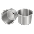 2 Pcs01 Stainless Steel Drop-in Cup 28 X 3 2 Drink Can Holder Poker Table Insert For Sofa Boat Car Marine Silver 