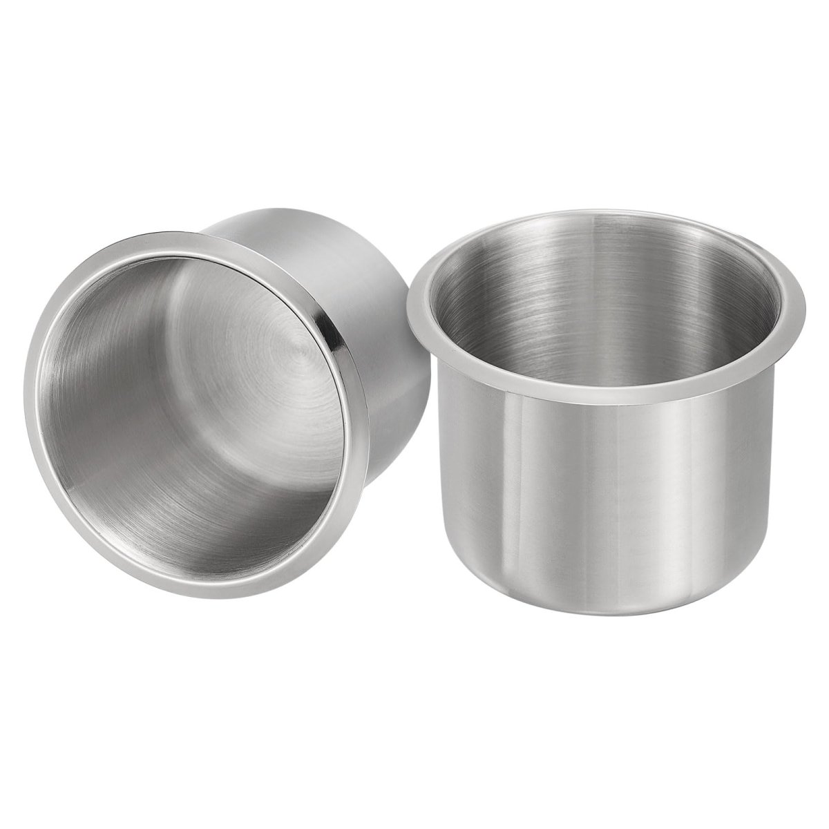 2 Pcs01 Stainless Steel Drop-in Cup 28 X 3 2 Drink Can Holder Poker Table Insert For Sofa Boat Car Marine Silver