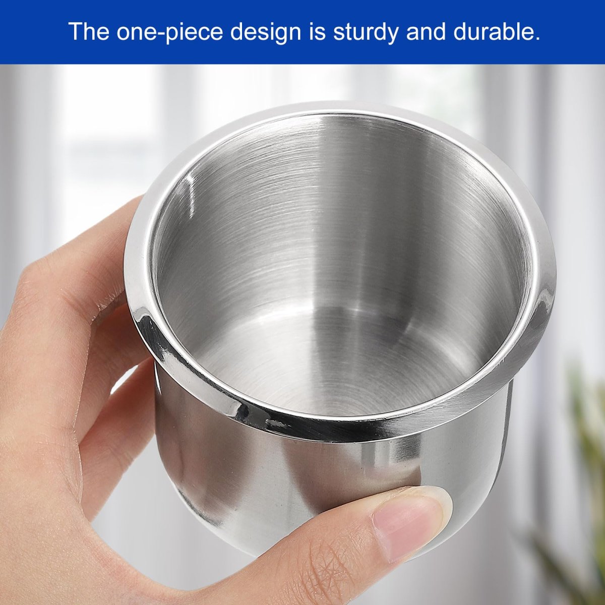 2 Pcs01 Stainless Steel Drop-in Cup 28 X 3 2 Drink Can Holder Poker Table Insert For Sofa Boat Car Marine Silver