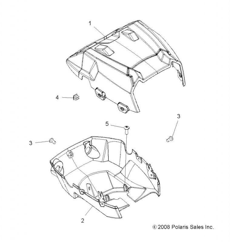 Polaris Atv Pod-headlight Upper B W Met Genuine Part 5435813-524 Qty 1