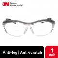 3m Safety Glasses With Readers Nuvo 2 0 Diopter Ansi Z87 Clear Lens Gray Frame Soft Nose Bridge Side Shields
