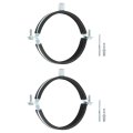 2 Pcs Adjustable Pipe Bracket Clamp 4-1 114mm Wall Ceiling Mount Split Ring Hanger Galvanized Iron Strap Support With Screw 