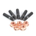 Turbo Stud Kit With Egged Nuts M8x1 25mm For Nissan Garrett Gt25 Gt28 T28 43mm Length 5 Sets 
