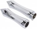 Krator Trhb105 Motorcycle Handlebar Chrome Rubber Billet Hand Grips Universal 1 Bar Fitment