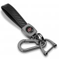 Ipick Image For Ford St Logo In Black On Real Carbon Fiber Loop-strap Dark Gunmetal Hook Key Chain