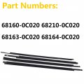 Window Moulding Trim Weatherstrip Seal Belt Replacement For 2007-2018 Toyota Tundra Crewmax 68160-0c020 68210-0c020 68163-0c020