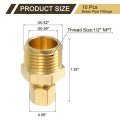10pcs Brass Pipe Fitting 4 Od X 2 Npt Male Compression Tube Union Connector Straight Coupling Adapter Fit 1