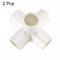 Uxcell 5 Way Elbow Pvc Pipe Fitting Furniture Grade 20mm Size Tee Corner Fittings White 2pcs