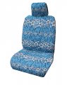 Winnie Fashion Set Of 2 Side Airbag Optional Hibiscus Wave Separate Headrests Car Seat Covers 
