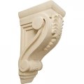 Ekena Millwork Cor02x03x06firw Small Fig Leaf Wood Corbels 2 5 8 W X 3 4 D 6 H Rubberwood 