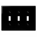 Amerelle 3000tttbk Metro Wallplate 3 Toggle Ceramic Black 1-pack 