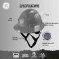 Ge Hard Hat Full Brim Padded 4-point Ratchet Suspension Ansi Z89 1-2014 Safety Hats For Men Impact Resistant Durable