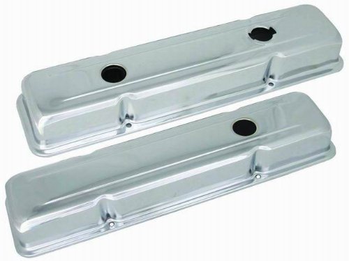 Racing Power Company R9518 Short Chrome Style Valve Cover For Small Block Chevy