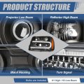 Auto Dynasty U-led Drl Projector Headlights Assembly For Chevy Trailblazer 2002-2009 Ext 2002 2003 2004 2005 2006 Driver And