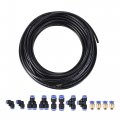 Uxcell Pneumatic 4mm Od Pu Air Tubing Kit Hose Line 10m Black With Push To Connect Fittings