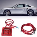 Qiilu Car Voltage Stabilizer Universal Fuel Saver Regulator Kit With 3 Earth Ground Cables For Truck Red