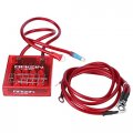 Qiilu Car Voltage Stabilizer Universal Fuel Saver Regulator Kit With 3 Earth Ground Cables For Truck Red