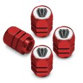 Ford Mustang Dark Horse Tire Valve Stem Caps Red Hexagon Aluminum With White Logo Set Of 4 Universal Fit For Cars Trucks And 