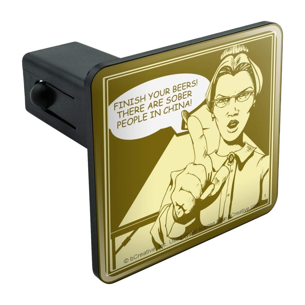 Graphics More Finish Your Beers Sober People In China Funny Humor Tow Trailer Hitch Cover Plug Insert