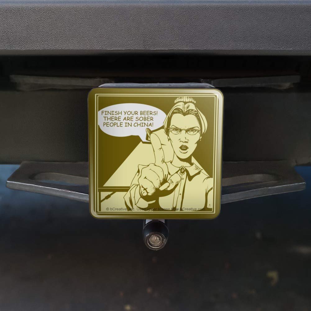 Graphics More Finish Your Beers Sober People In China Funny Humor Tow Trailer Hitch Cover Plug Insert