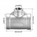 Uxcell Stainless Steel 304 Cast Pipe Fitting Bspt X 1 3 4 Female Tee Shaped Connector Coupler 3pcs