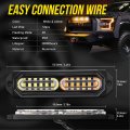 White Amber Led Grille Strobe Lights With 9 Key Switch 20-flashing Mode Surface Mount 12-led Mini Warning Grill Light Bar For