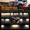 White Amber Led Grille Strobe Lights With 9 Key Switch 20-flashing Mode Surface Mount 12-led Mini Warning Grill Light Bar For