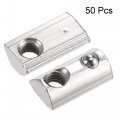 Uxcell M6 T Slot Nuts Roll In Spring T-nut With Ball Carbon Steel For 3030 Series Aluminum Extrusion Profile Rail 8mm 50pcs