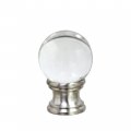 Aspen Creative 24014 Clear Glass Ball Lamp Finial In Nickel Finish 2 Tall 1 Pack 