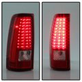 Acanii For 1999-2006 Gmc Sierra 1500 2500 3500 99-02 Silverado Led Tail Lights Brake Lamps Assembly Set Left Right Exotic Red