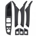 Driver Side Window Switch Door Handle Front Rear Left And Right Interior Inner Panel Pull Cover Trim For Bmw Black 7 Pcs 