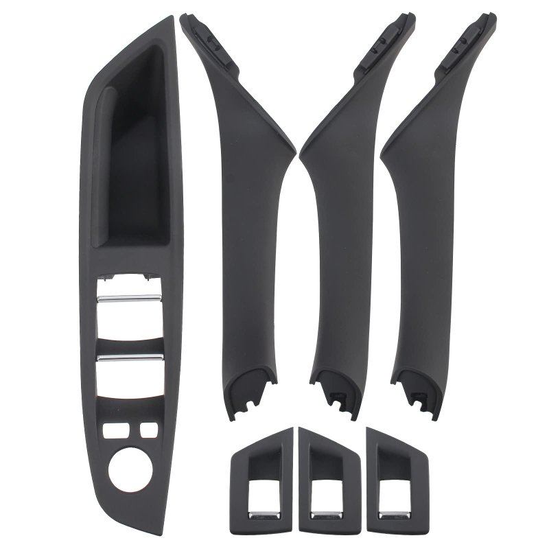 Driver Side Window Switch Door Handle Front Rear Left And Right Interior Inner Panel Pull Cover Trim For Bmw Black 7 Pcs