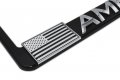 3d American Inverted Flag Black Metal License Plate Frame
