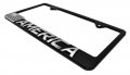 3d American Inverted Flag Black Metal License Plate Frame