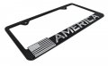 3d American Inverted Flag Black Metal License Plate Frame
