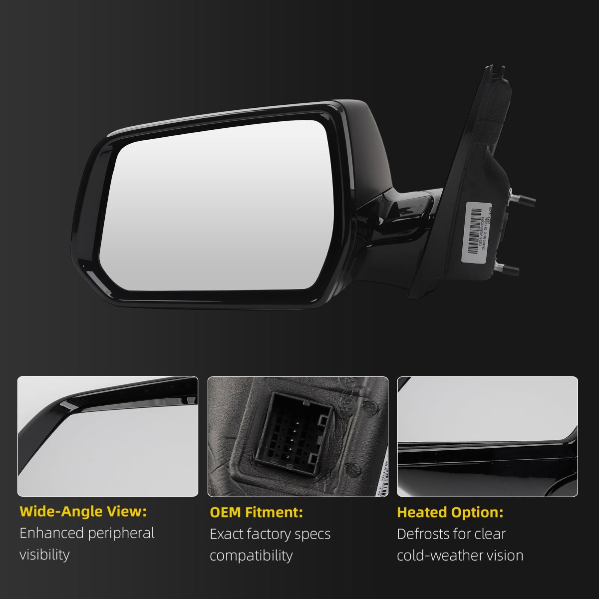 Dasbecan Side Rear View Mirror For 2018-2019 Chevy Chevrolet Traverse Power Heated Door Rearview Driver Left Gm1320599