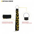 Glenlcwe Cute Floral Print Women Wristlet Strap For Key Cell Phone Car Neoprenechain Handbag Charm Key Ring